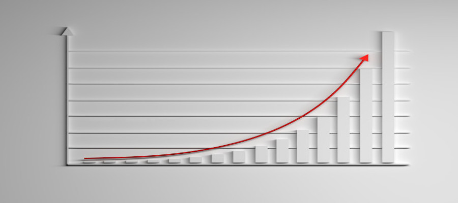 imagem de um gráfico com crescimento exponencial